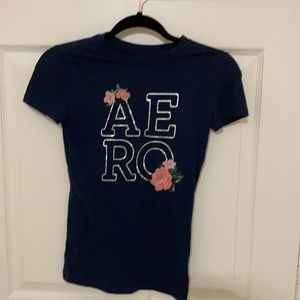 A Aeropostale tee with embroidered flowers.